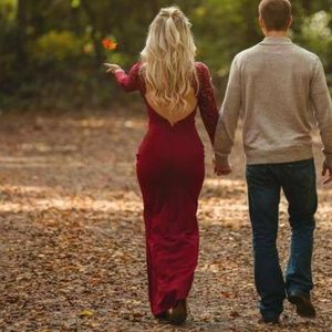 Lulu's Whenever You Call Wine Maxi Dress